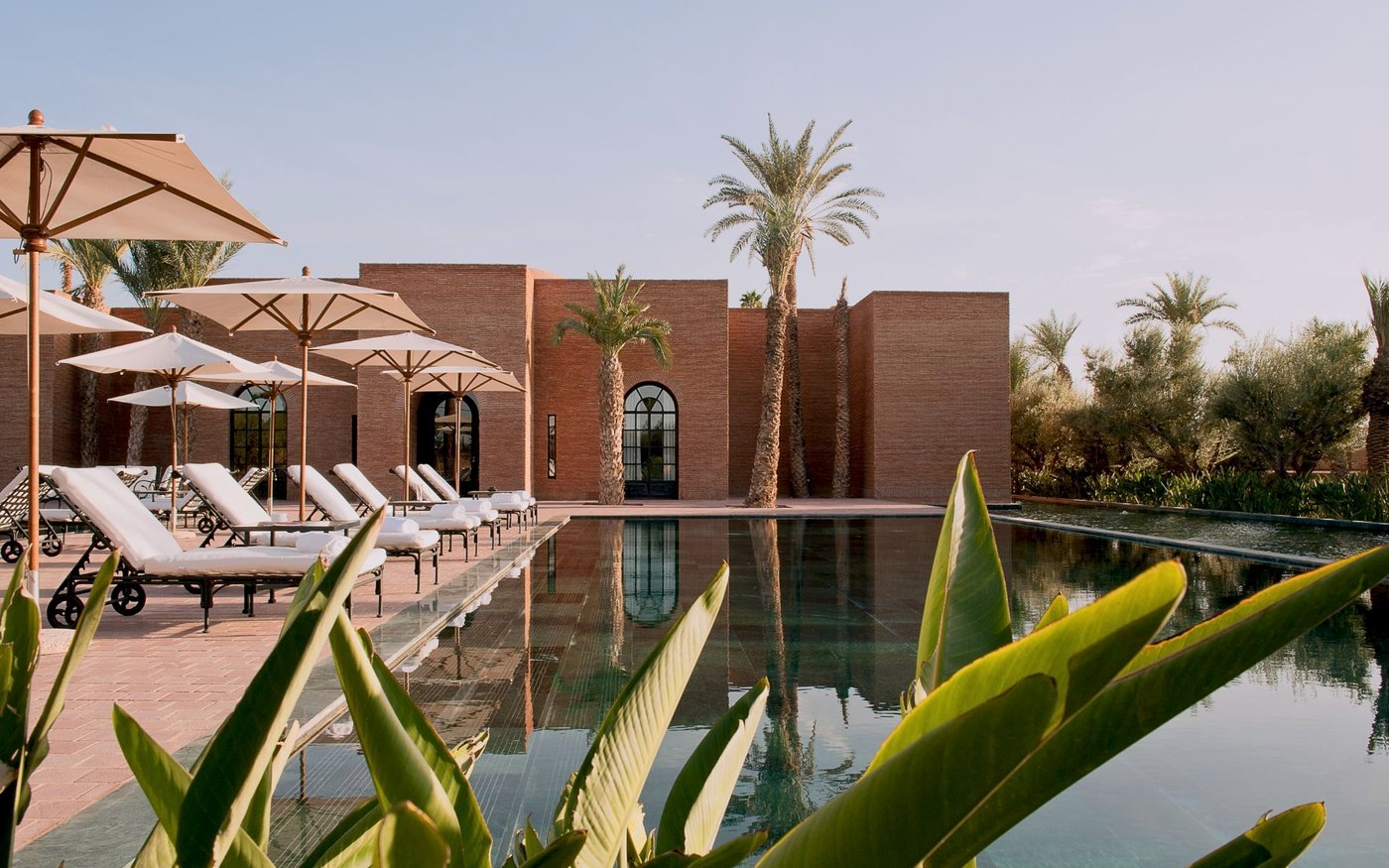 Terrasse et bassin du Chenot Spa au Selman Marrakech